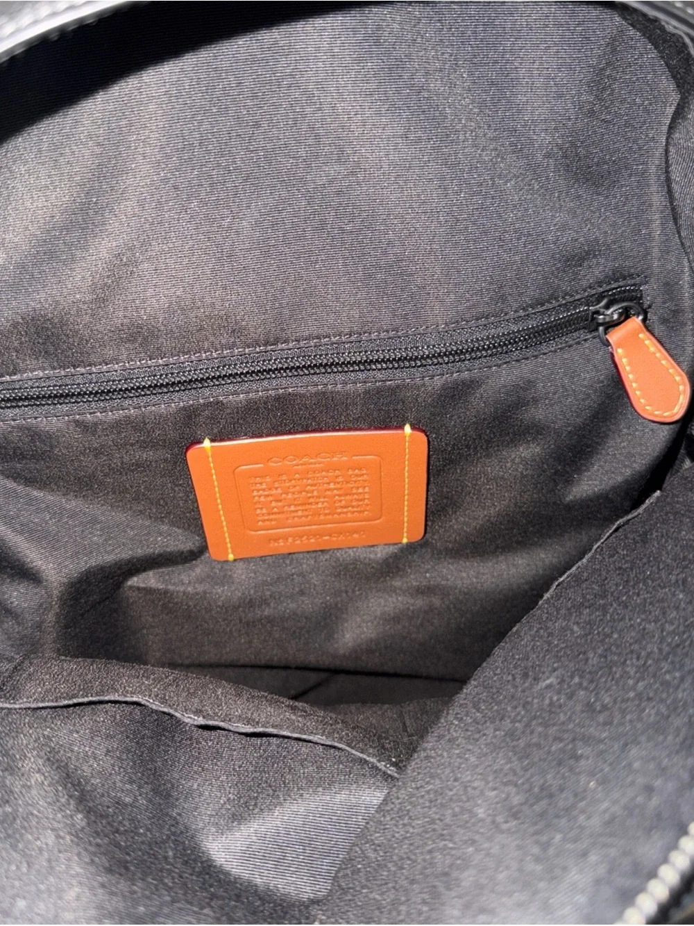 Coach Black Pebbled Leather Backpack - Picture 6 of 8